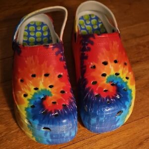 Colorful Tie-Dye Womens Clogs